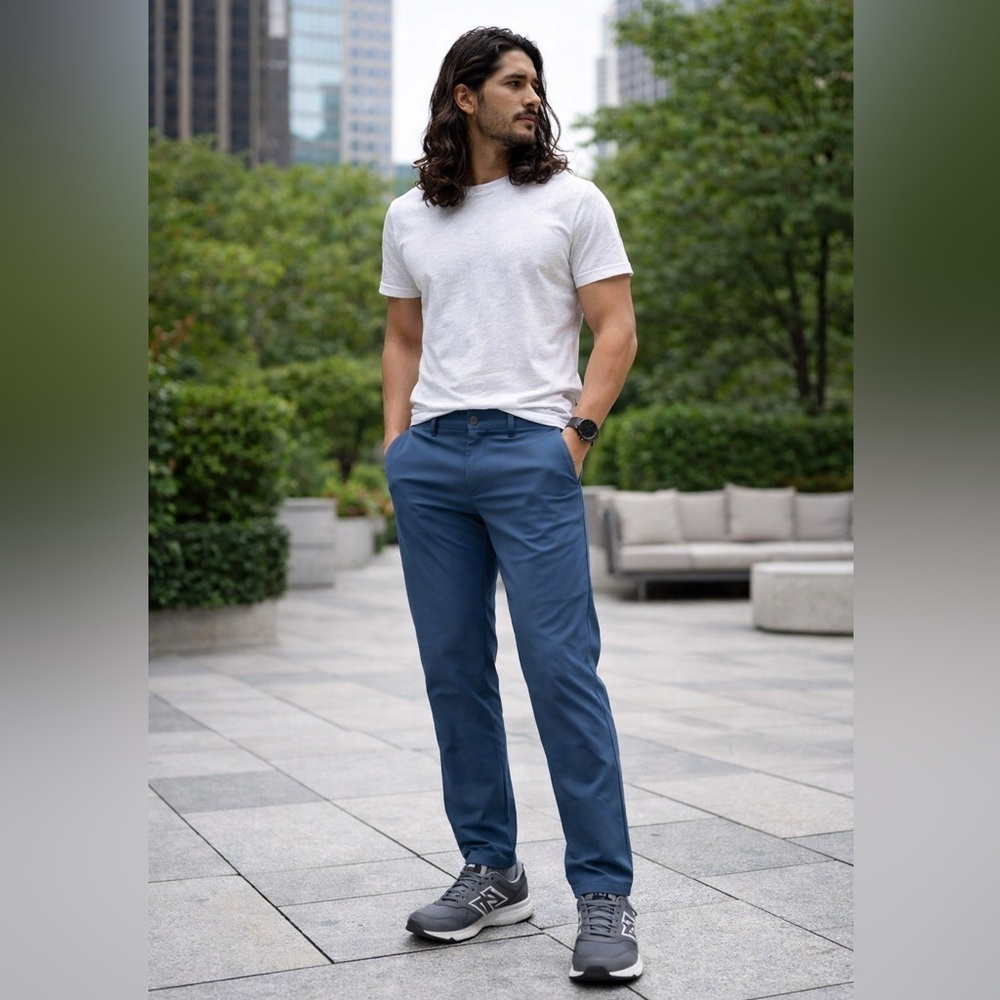 Lululemon ABC Pants Men’s 36 Blue Warpstreme Classic Fit Athleisure Explorer